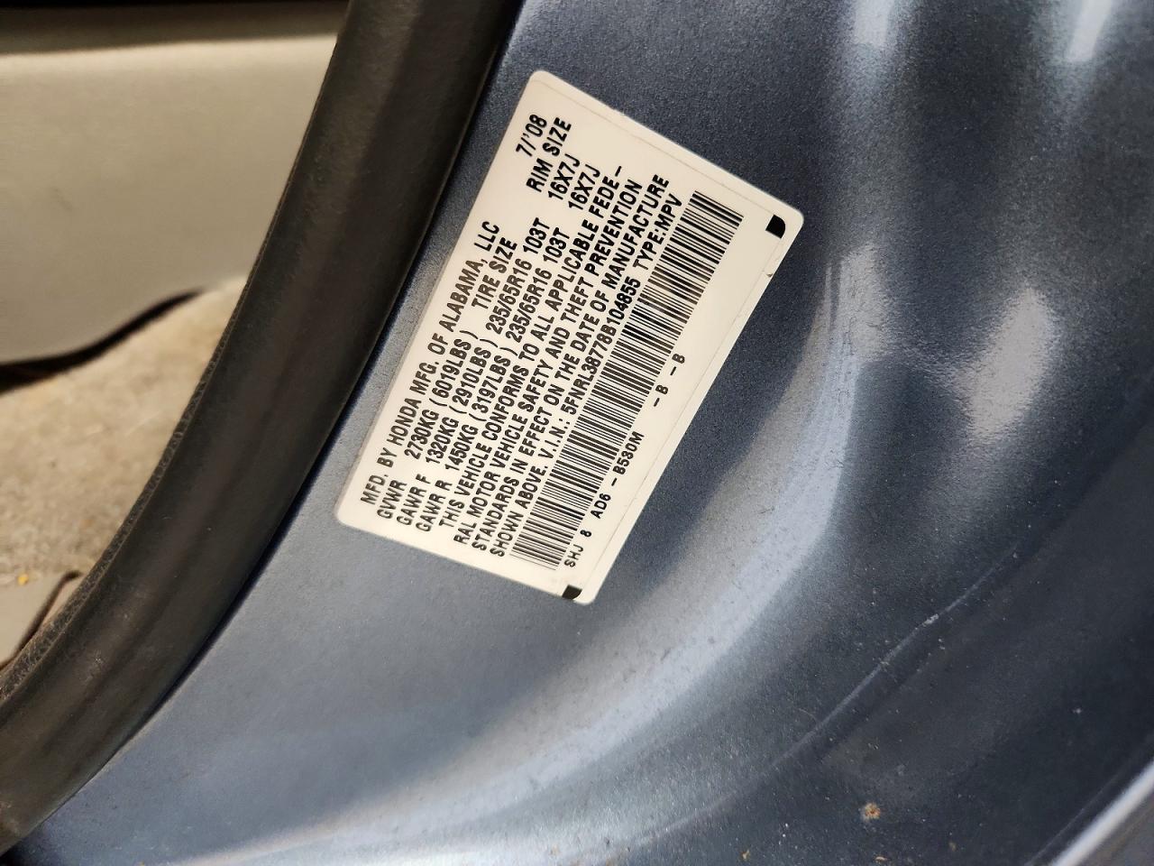 Honda Odyssey Exl