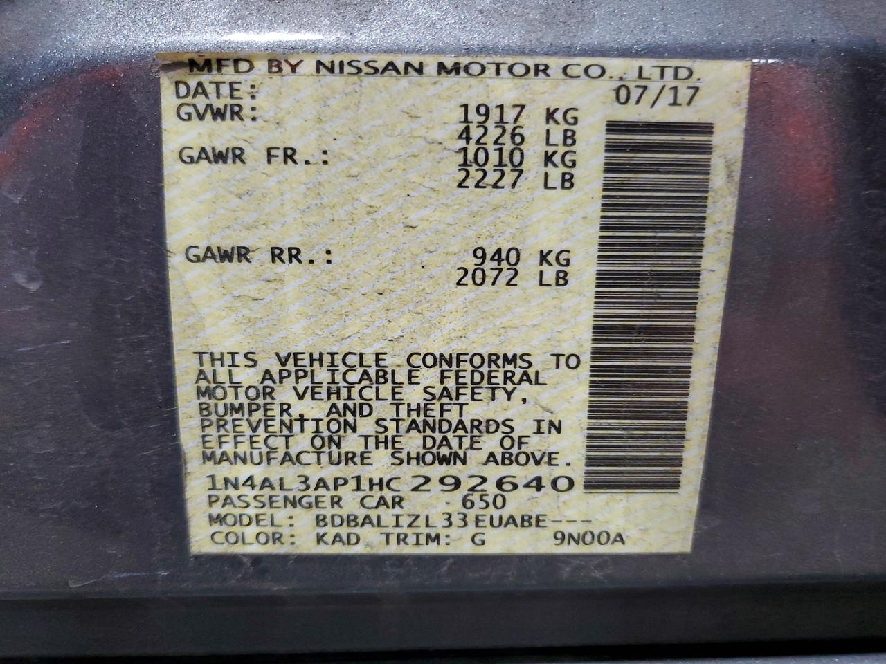Nissan Altima 2.5 Sv
