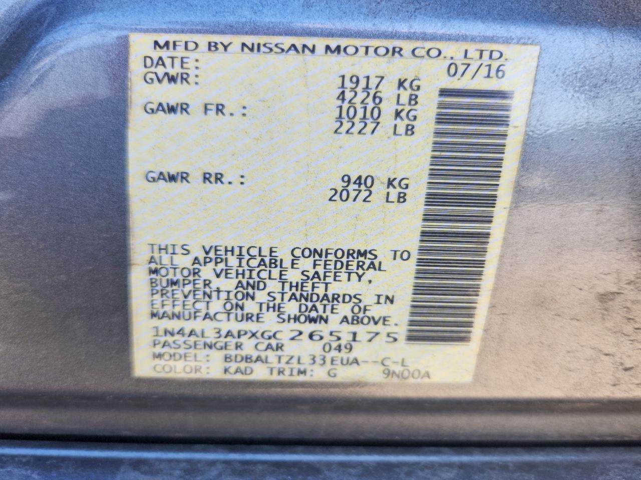 Nissan Altima 2.5 Sl