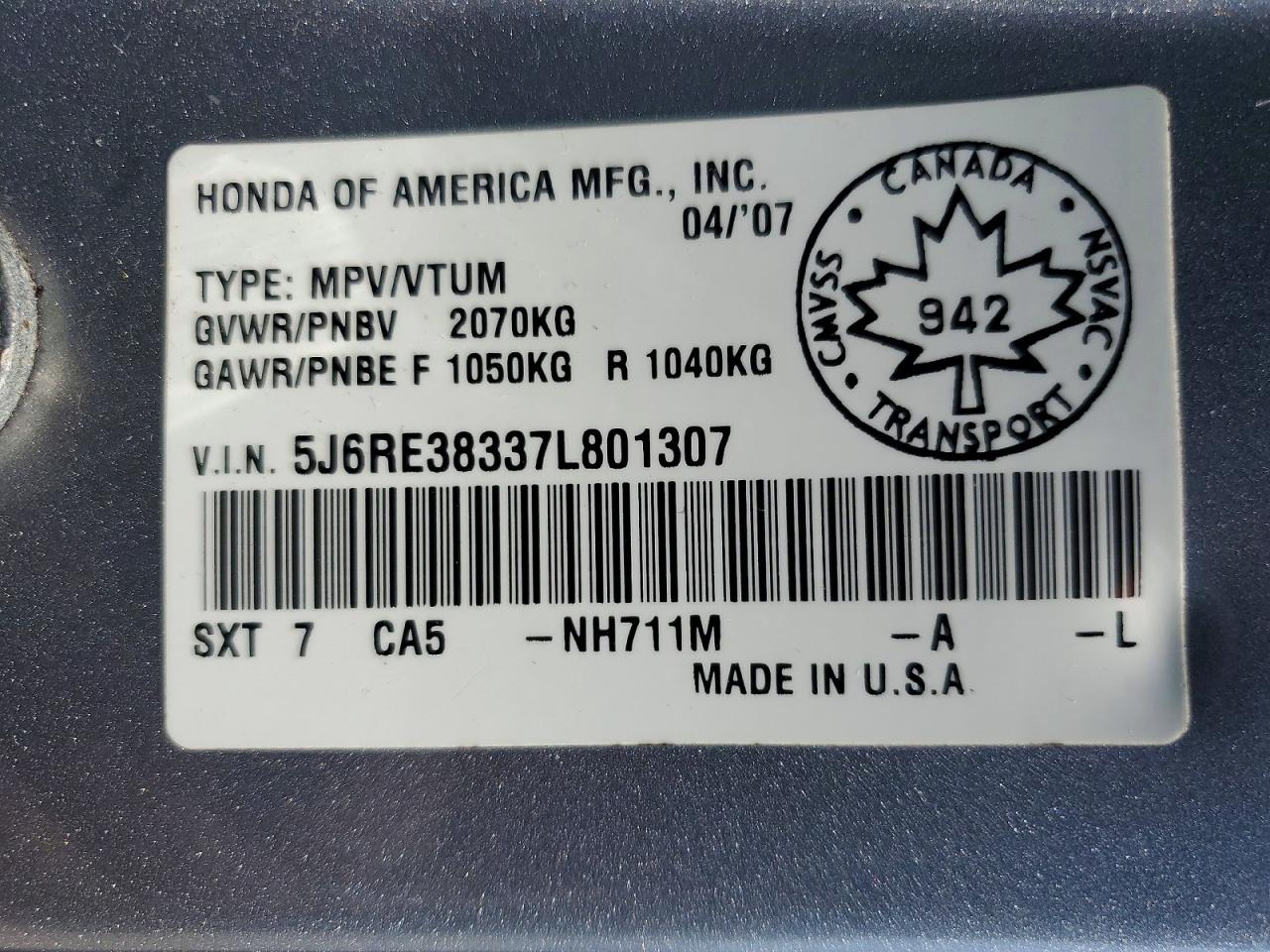 Honda Crv Lx
