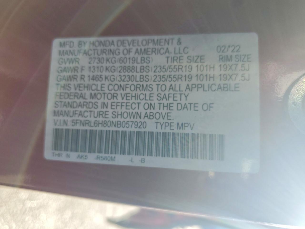 Honda Odyssey Touring