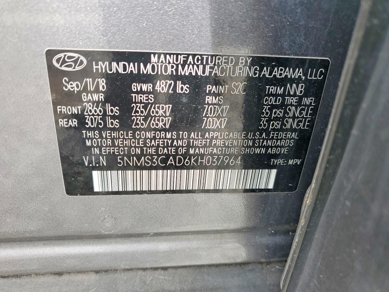 Hyundai SANTA FE Sel 2.4l