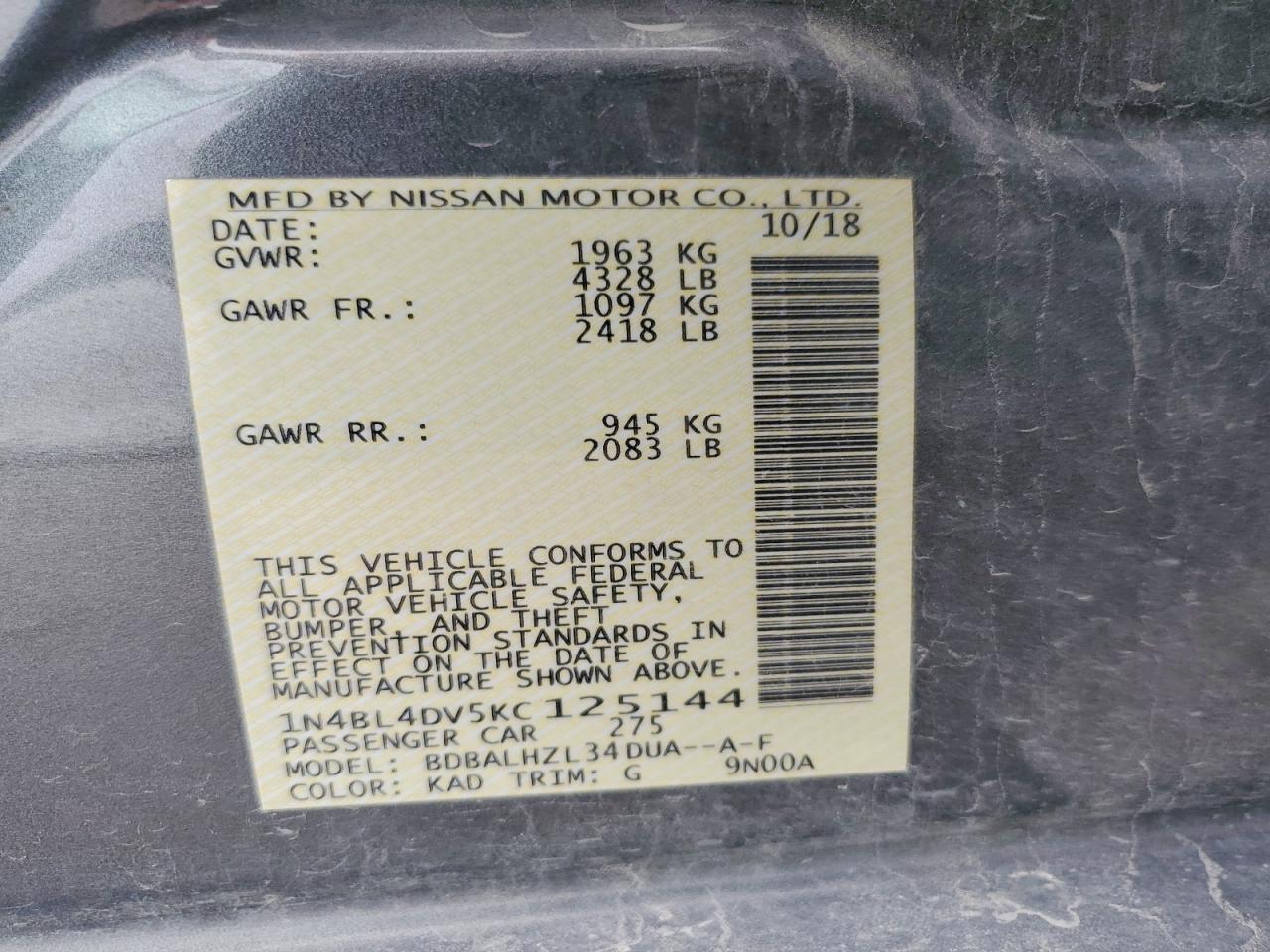 Nissan Altima Sv