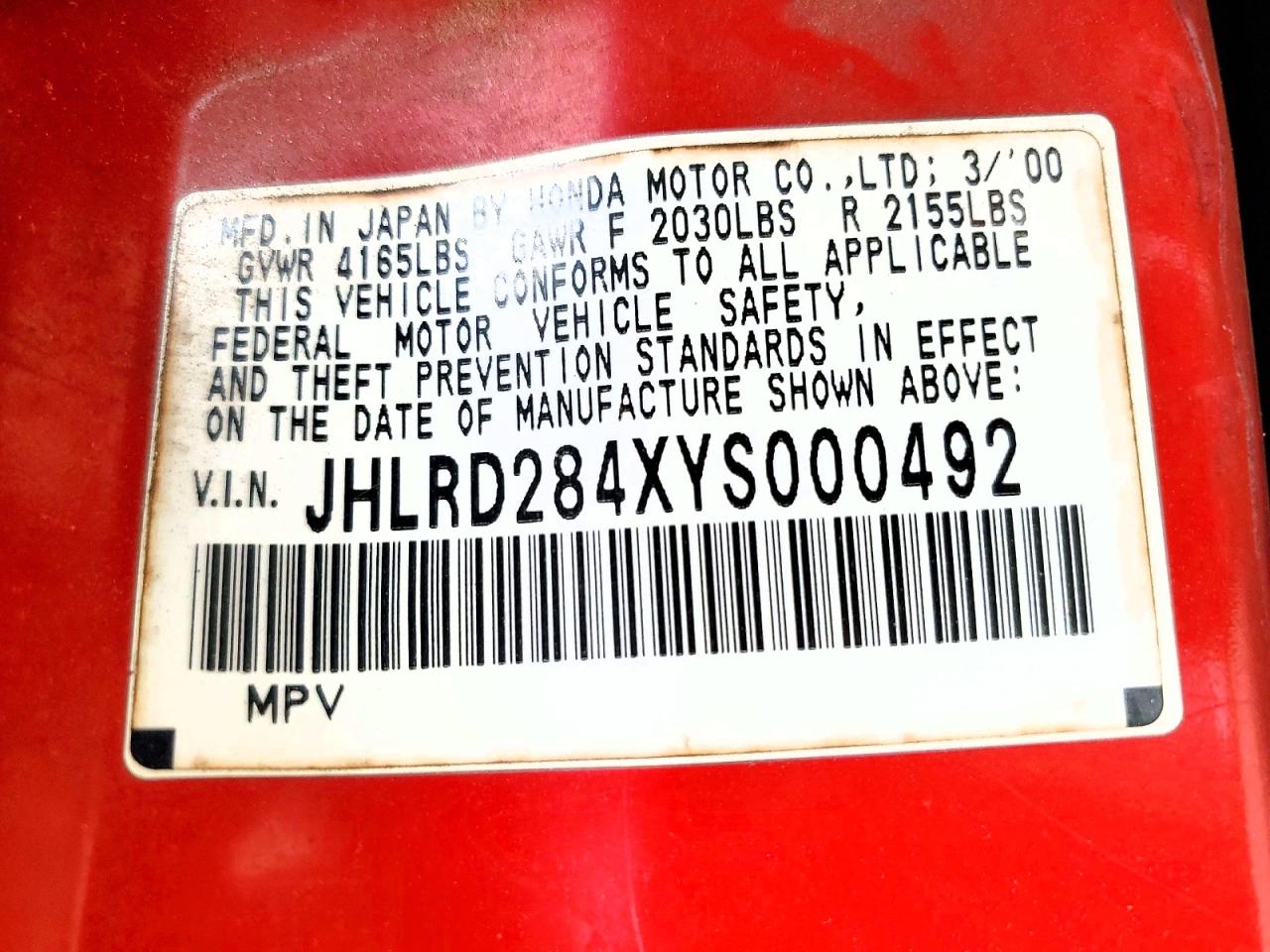 Honda Crv Lx