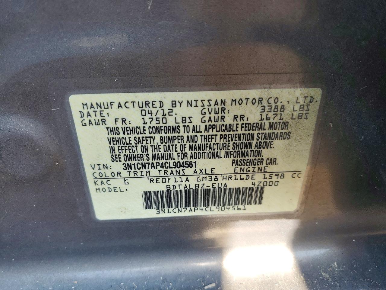Nissan Versa 1.6 S