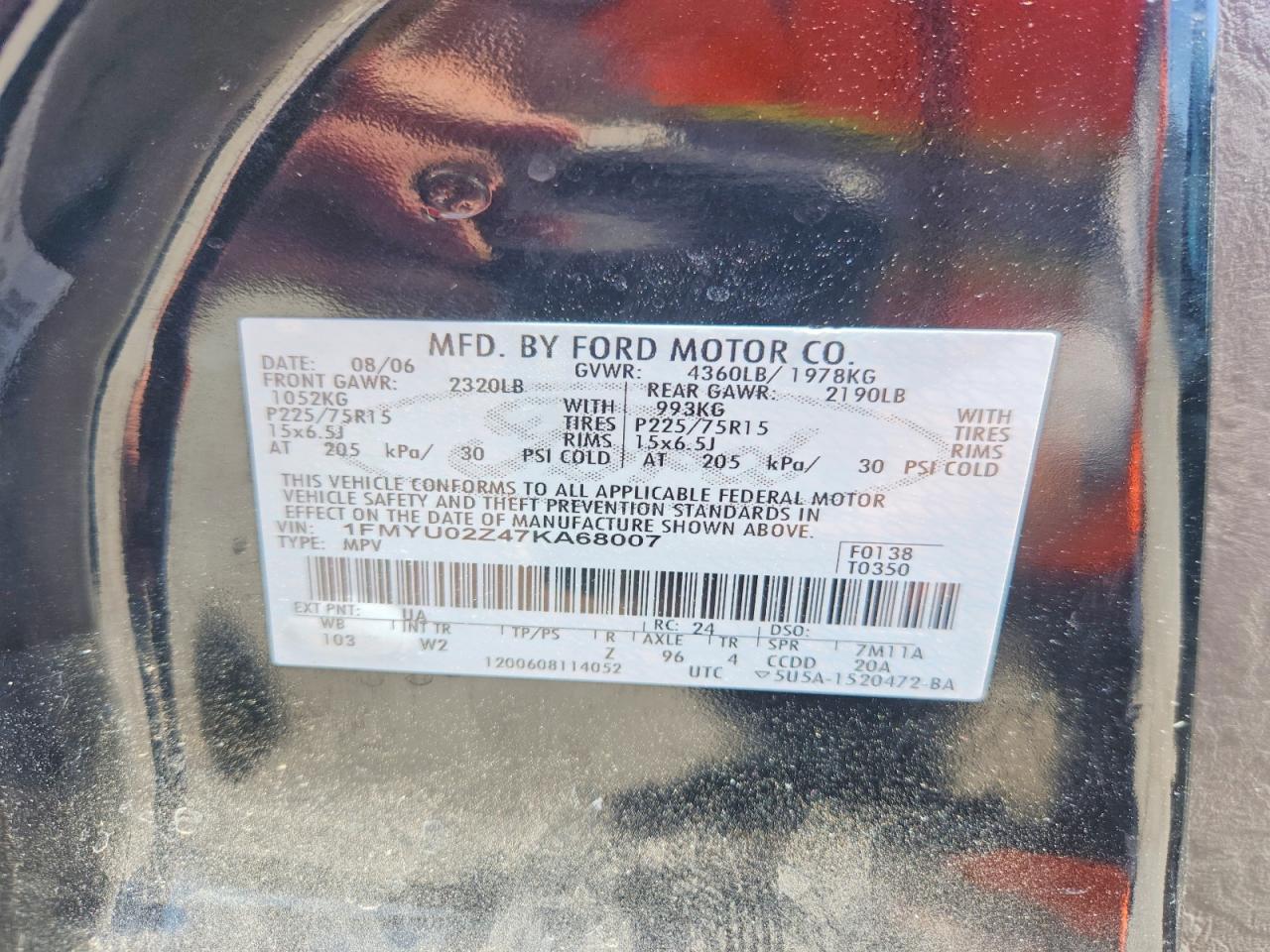 Ford Escape Xls