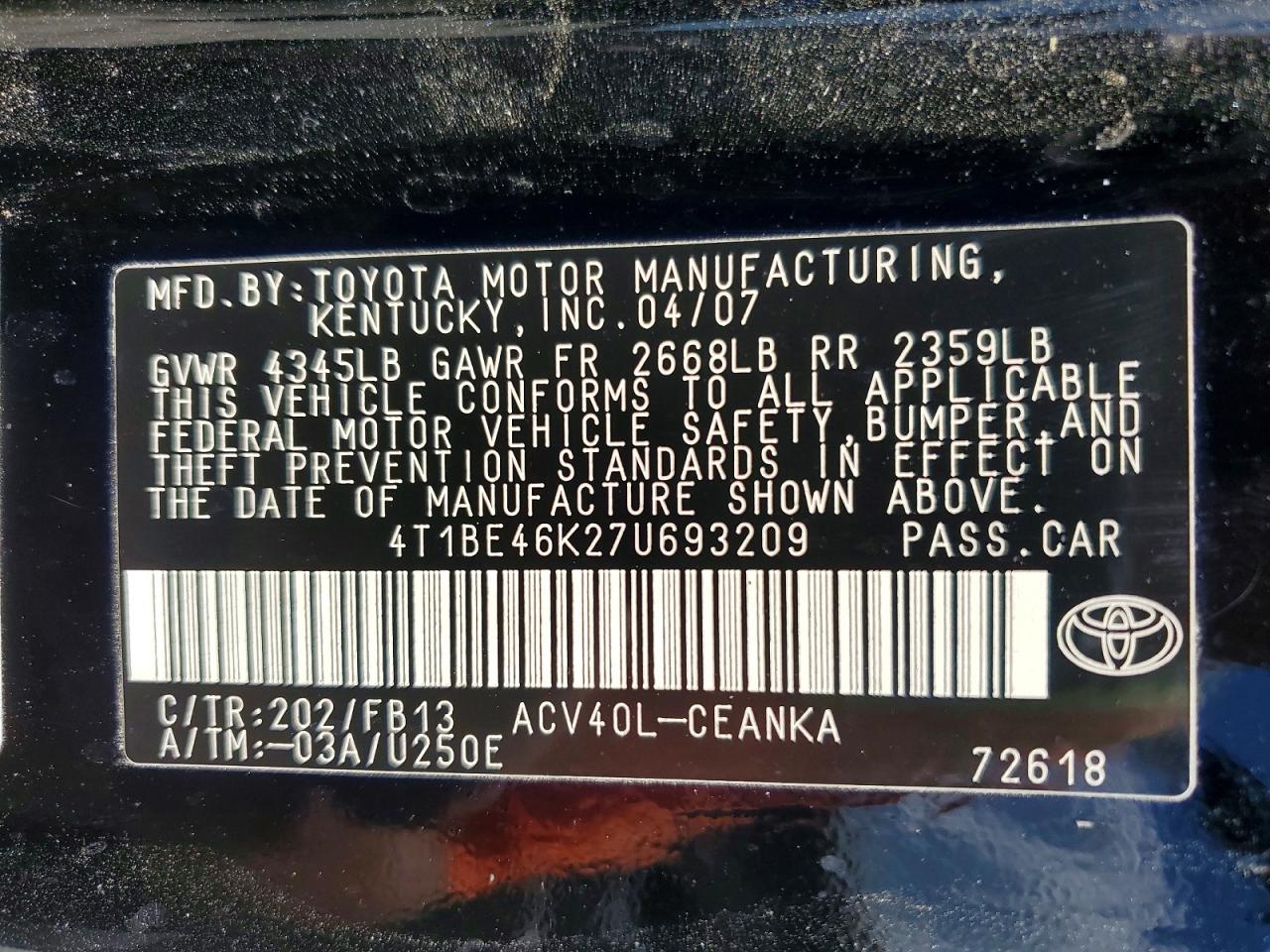 Toyota Camry Le