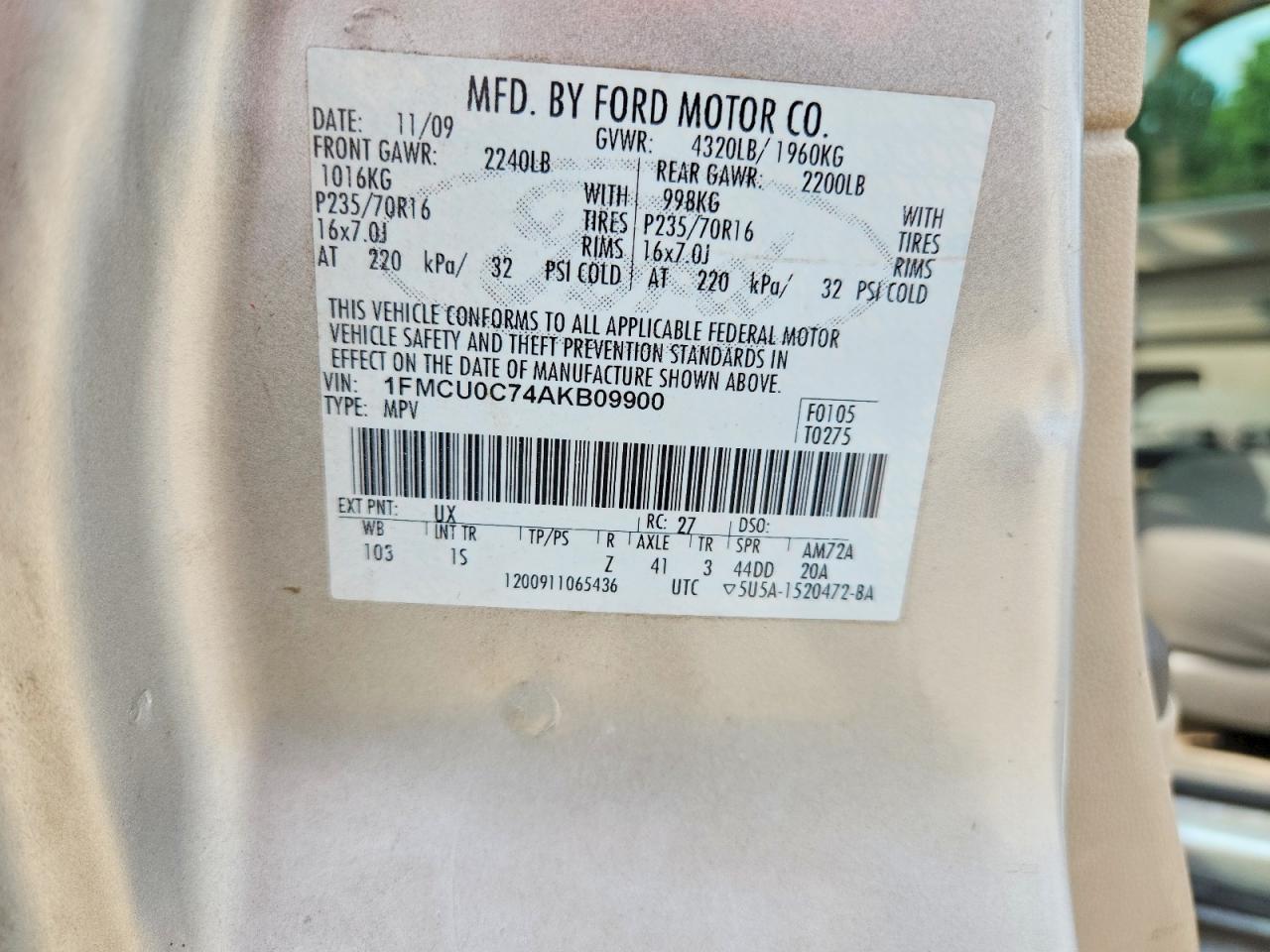 Ford Escape Xls