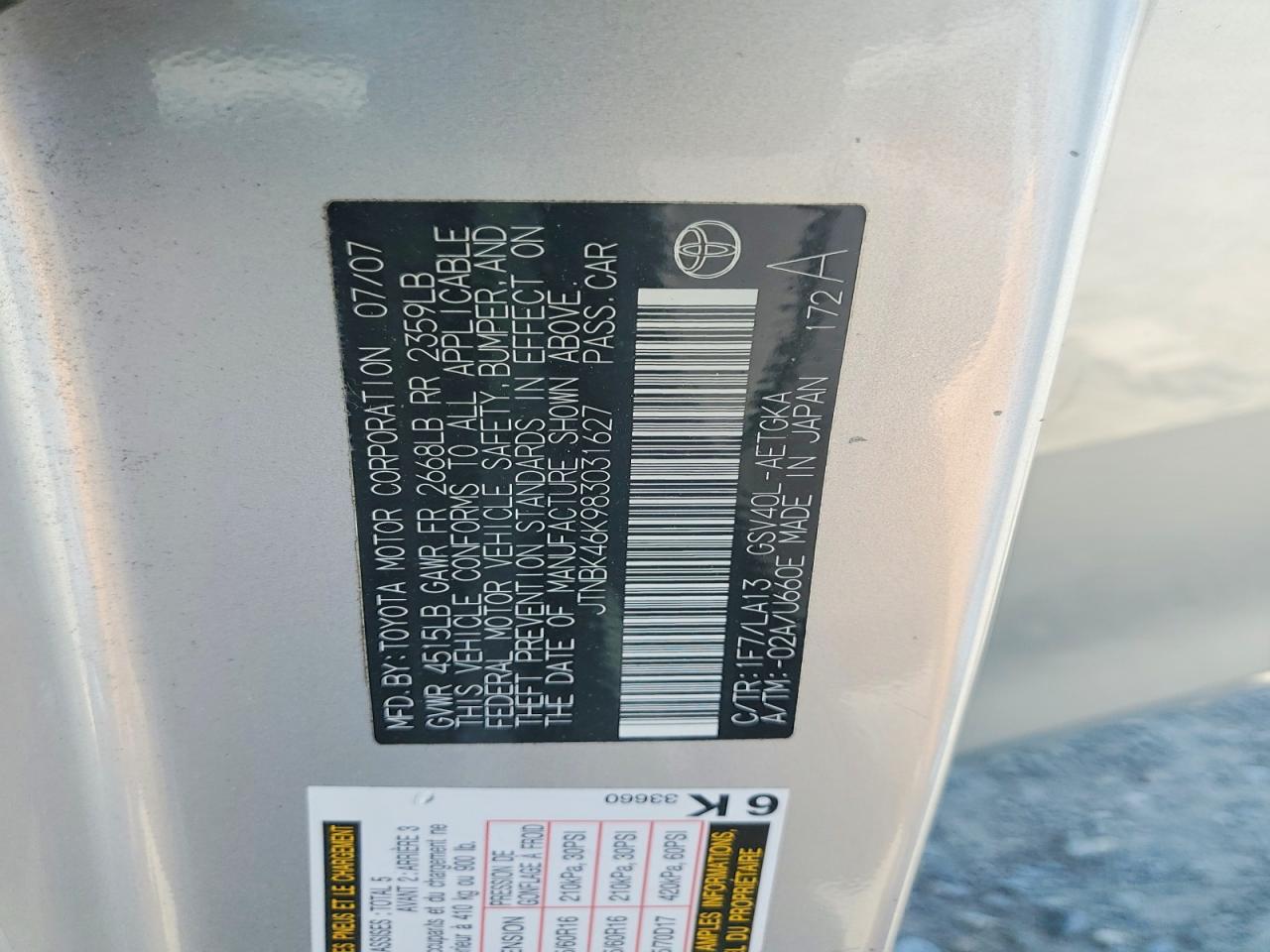 Toyota Camry Xle V6