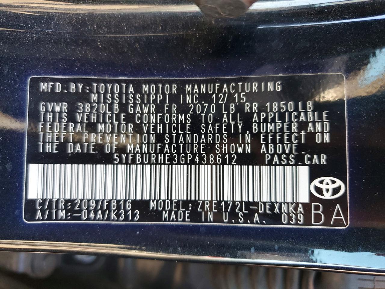 Toyota Corolla Le