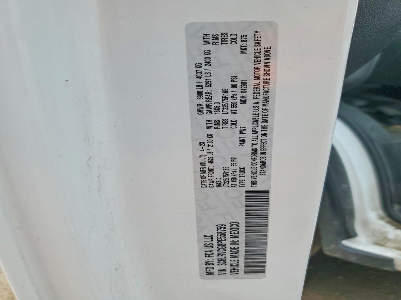 Ram Promaster 2500 High