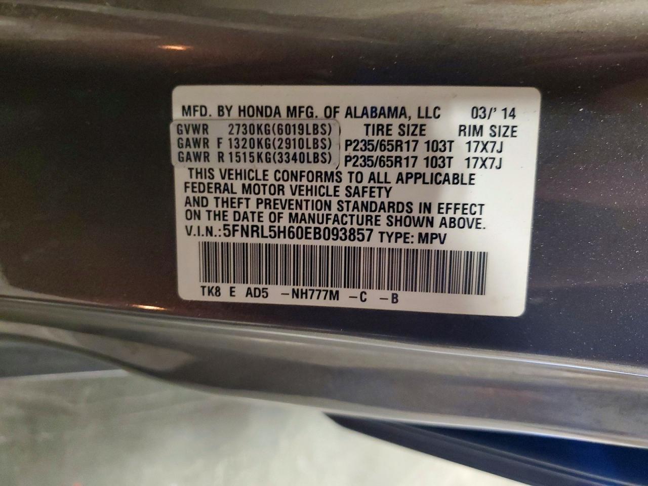 Honda Odyssey Exl