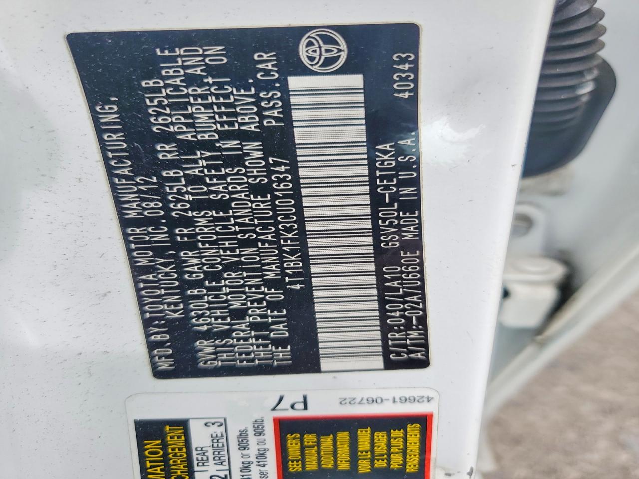 Toyota Camry Xle V6