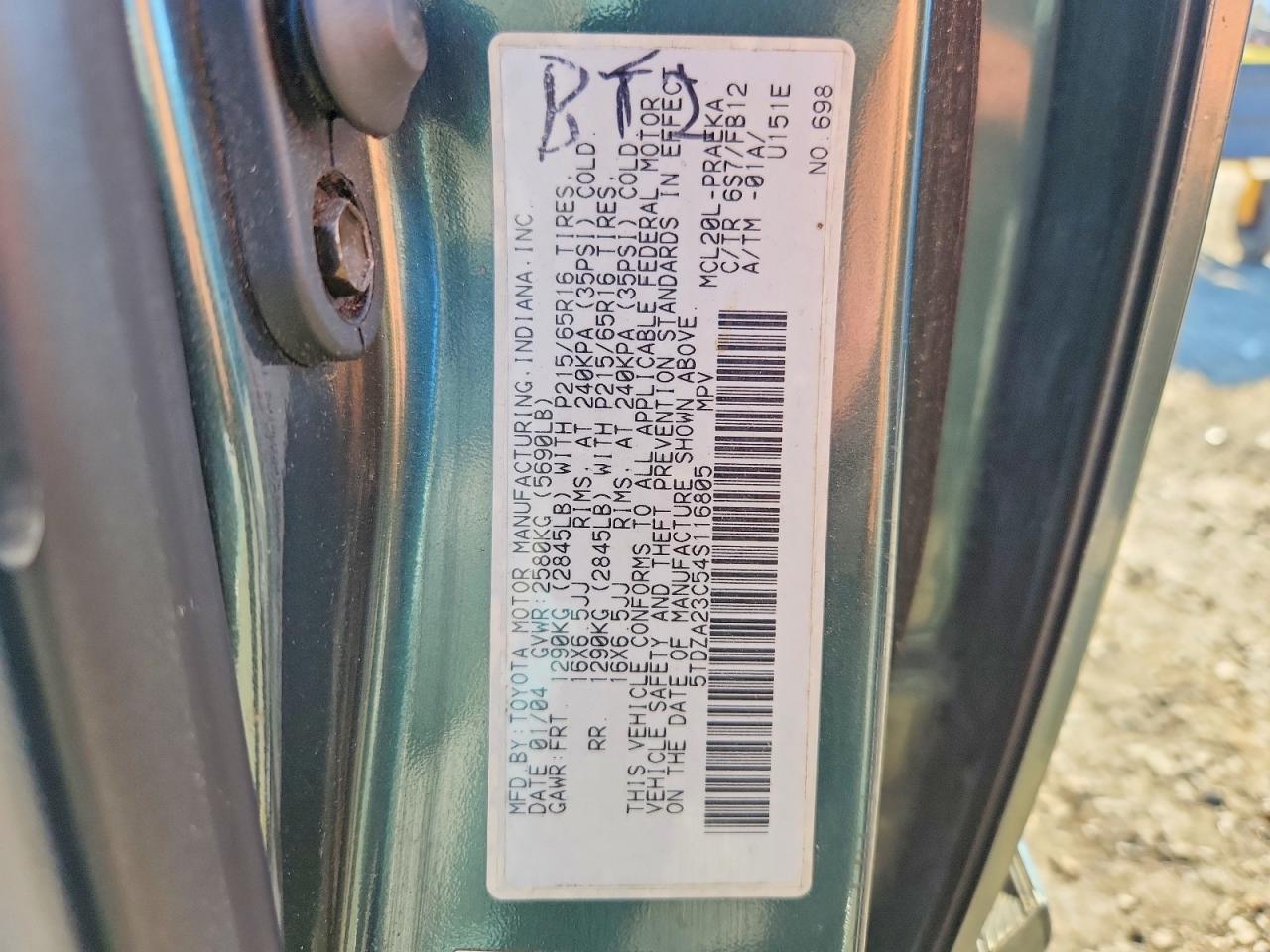 Toyota Sienna Le 8 Passenger