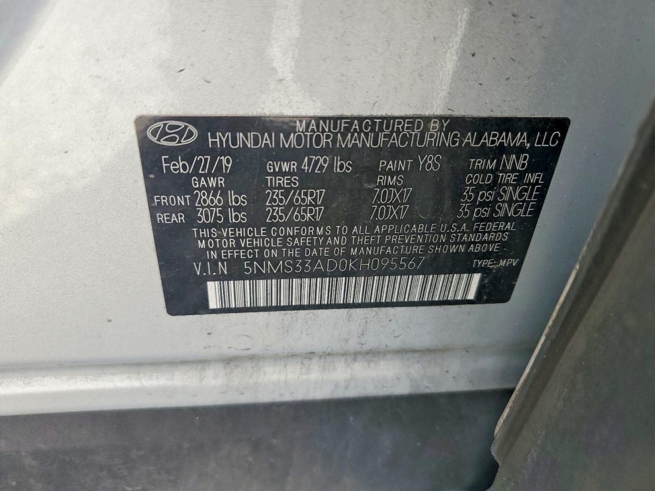 Hyundai SANTA FE Sel 2.4l