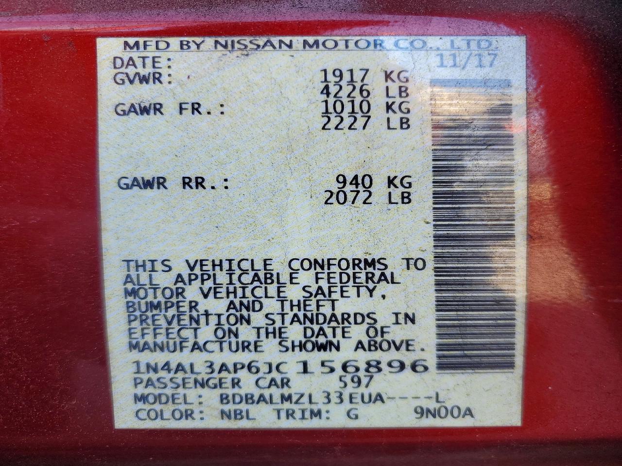 Nissan Altima 2.5 Sv