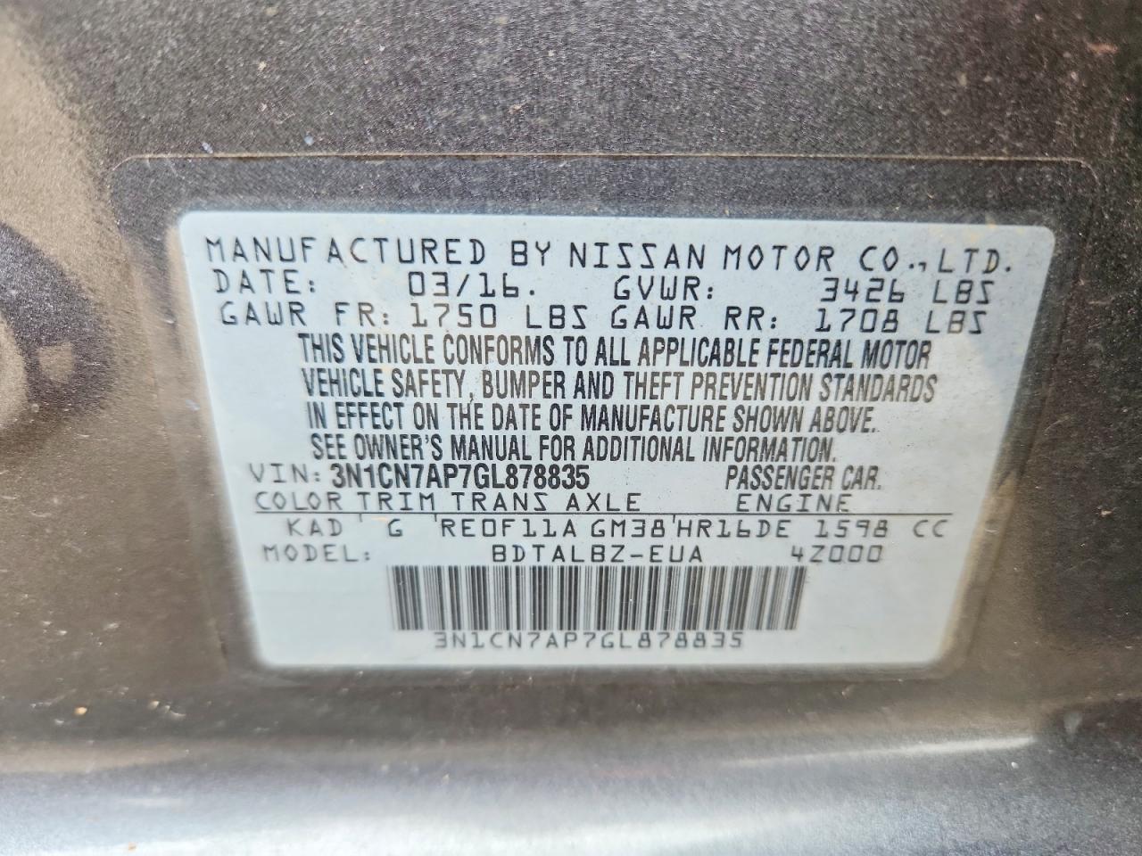 Nissan Versa 1.6 Sv