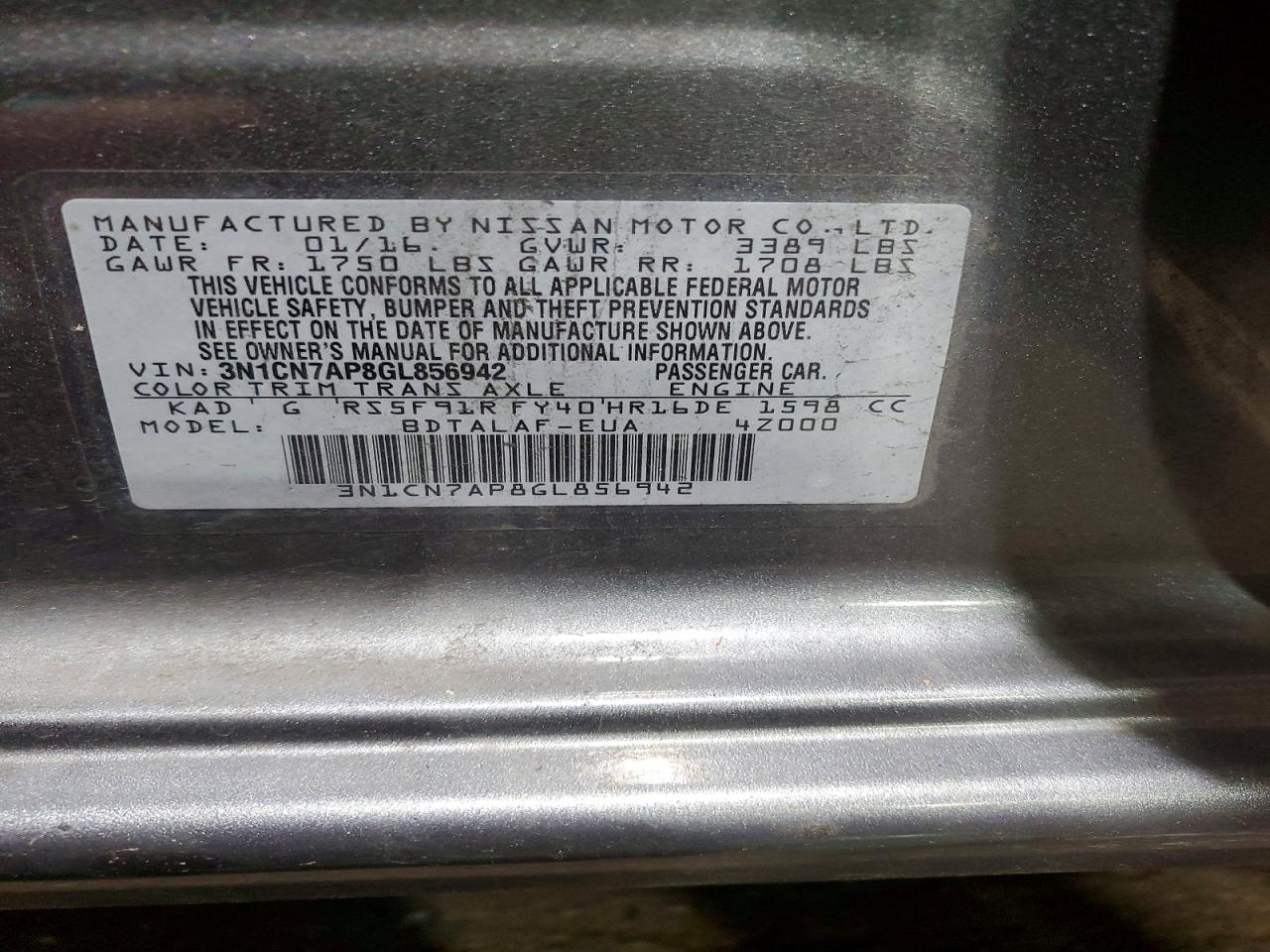 Nissan Versa 1.6 S