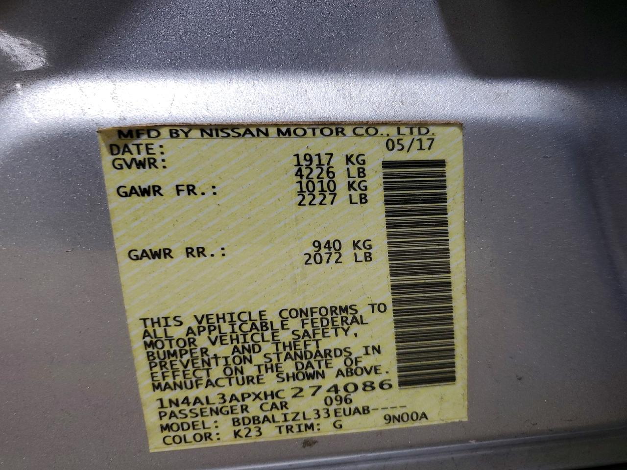 Nissan Altima 2.5 Sv