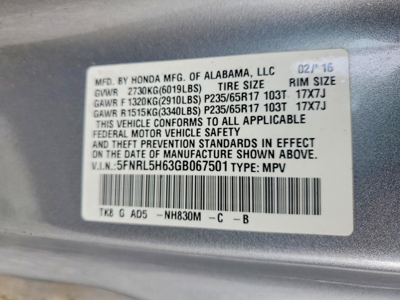 Honda Odyssey Exl