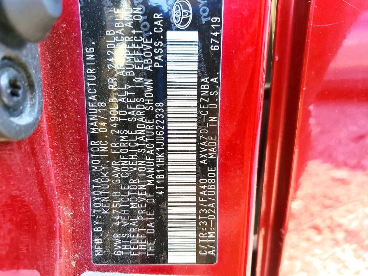 Toyota Camry Le