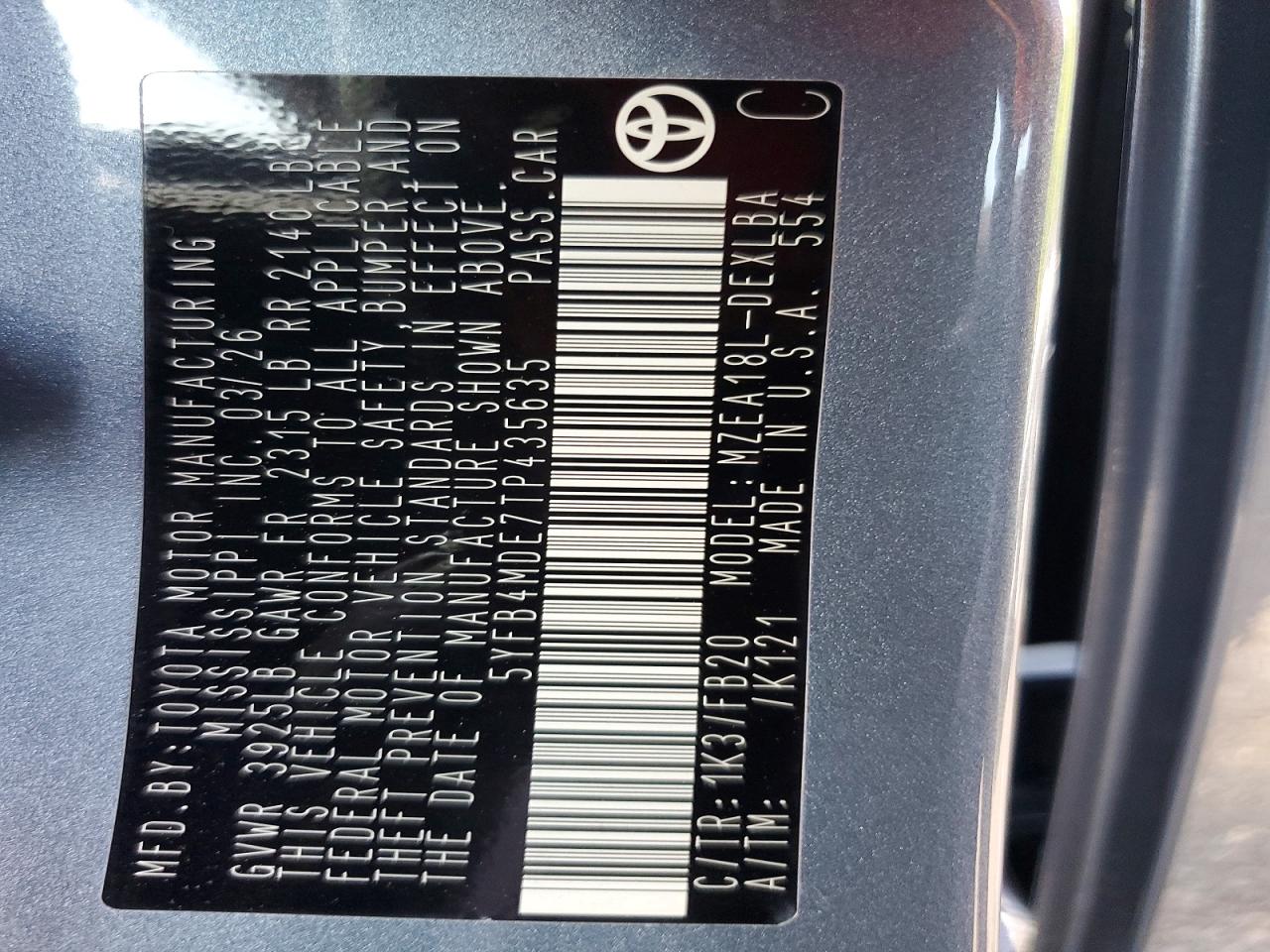 Toyota Corolla Le