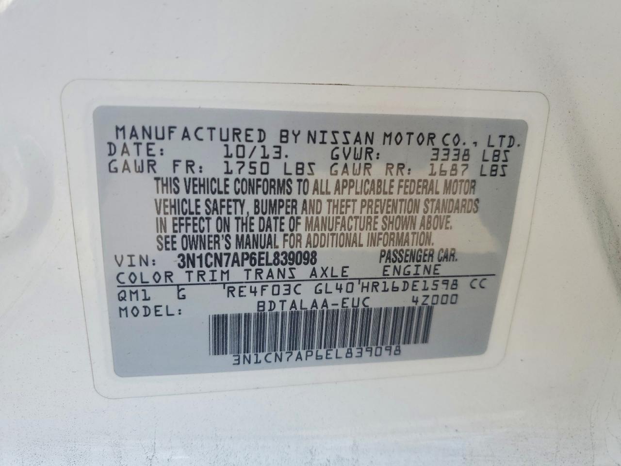 Nissan Versa 1.6 S