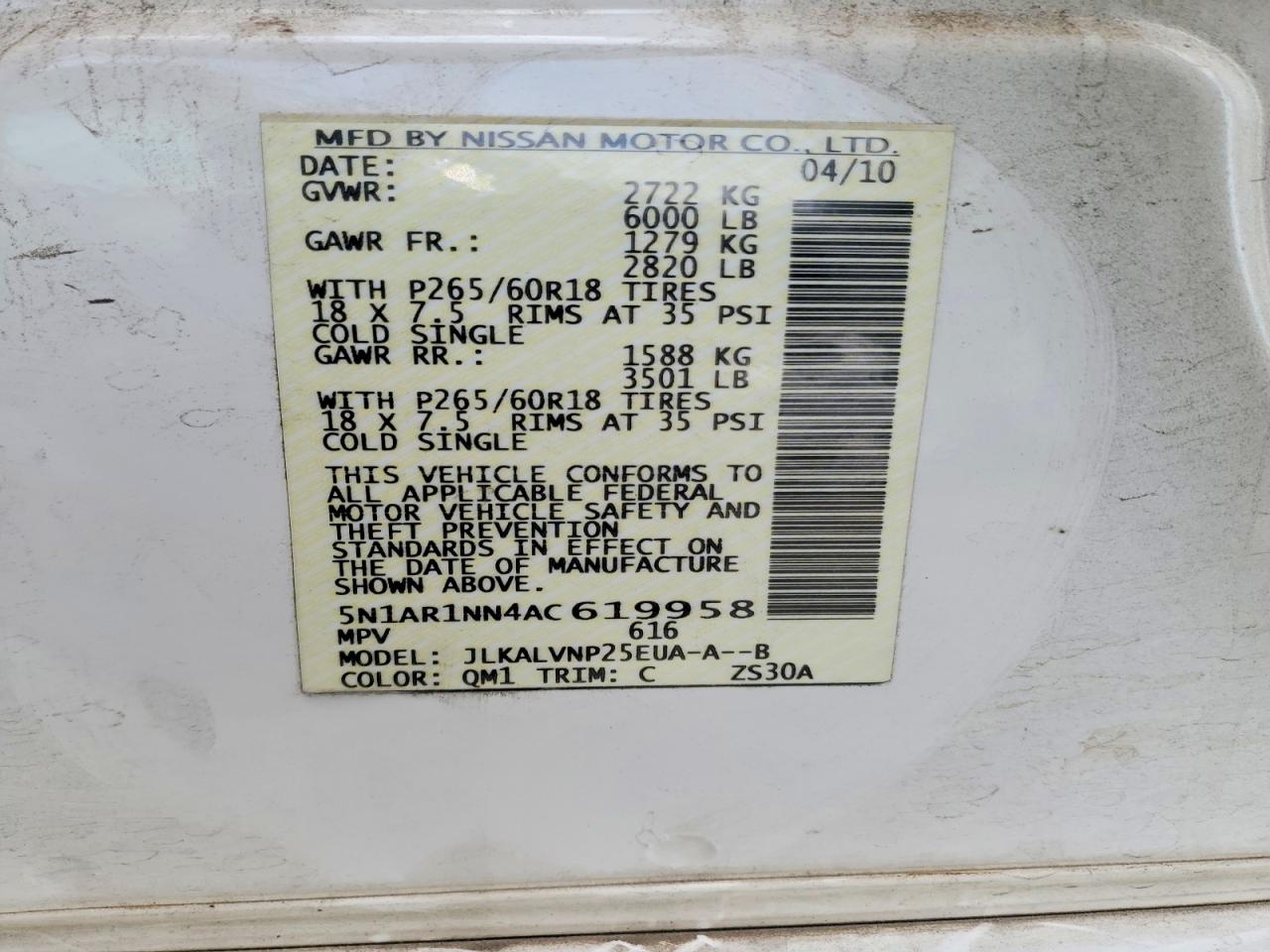 Nissan Pathfinder S Fe+