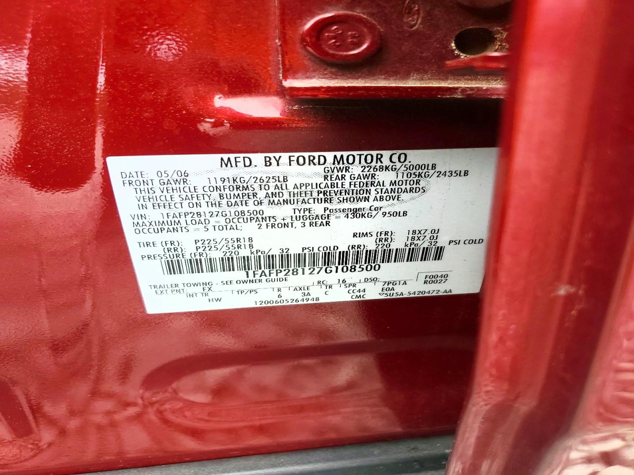 Ford Five Hundr Limited