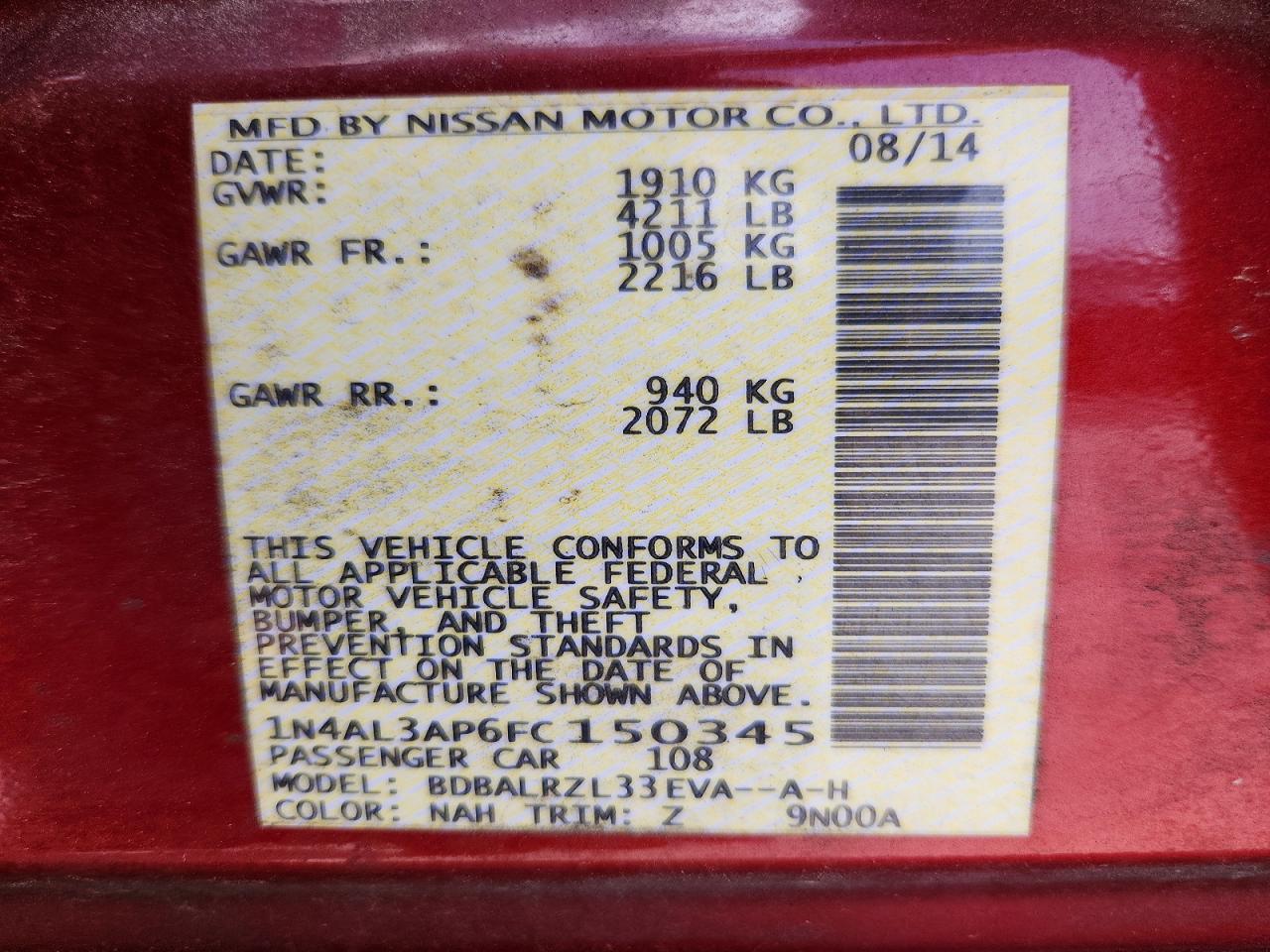 Nissan Altima 2.5 Sl