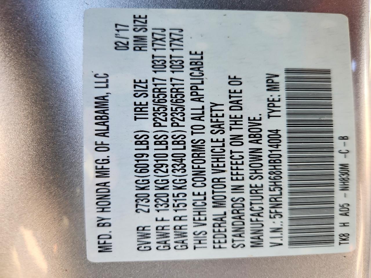 Honda Odyssey Exl