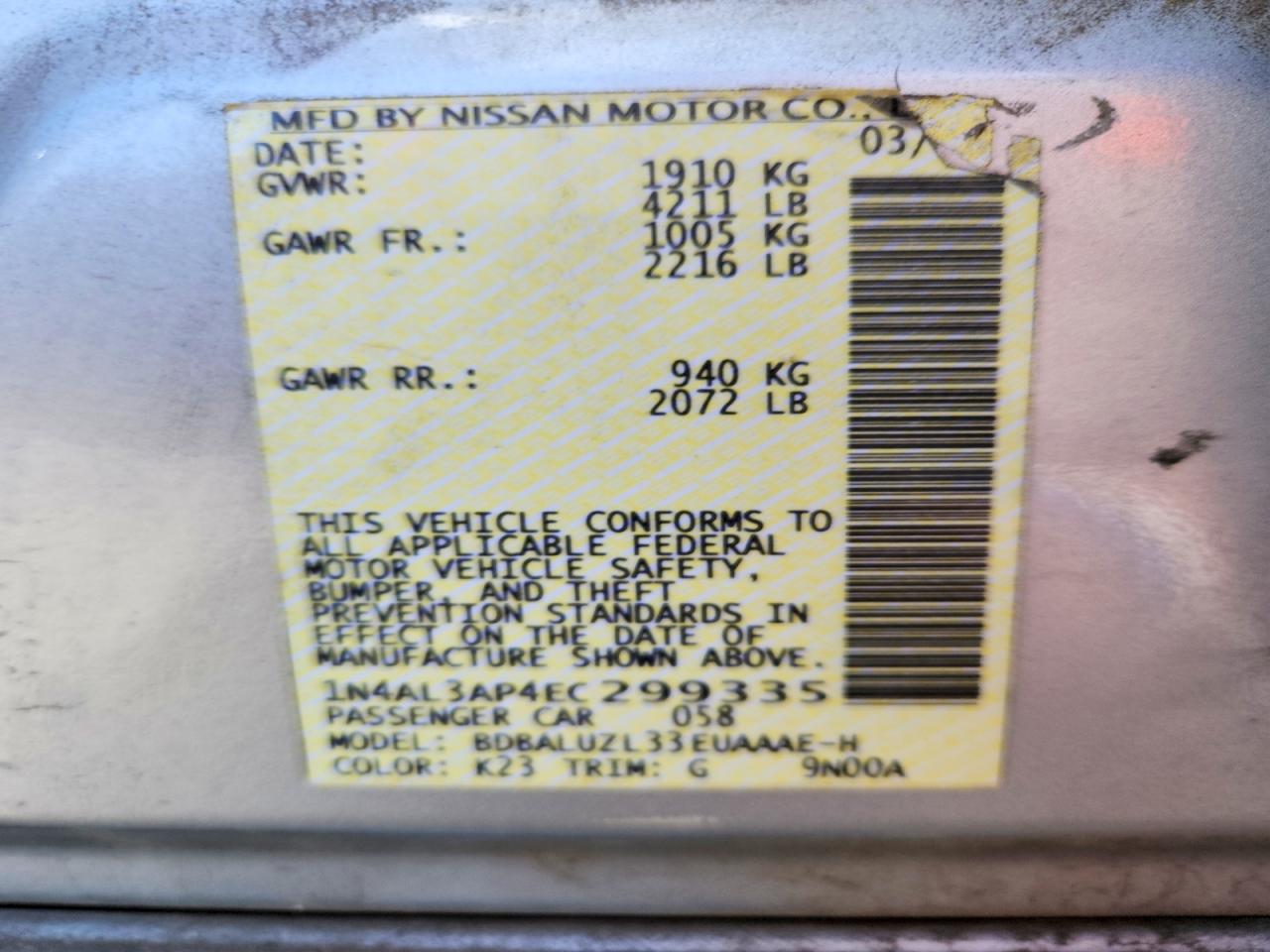 Nissan Altima 2.5 Sv