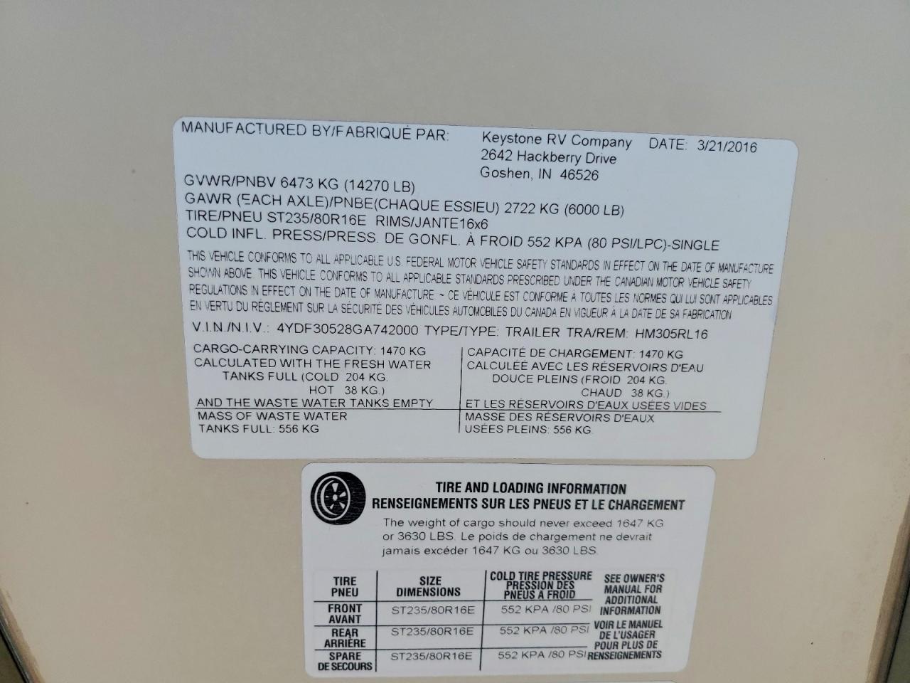 Keystone Mont305rl