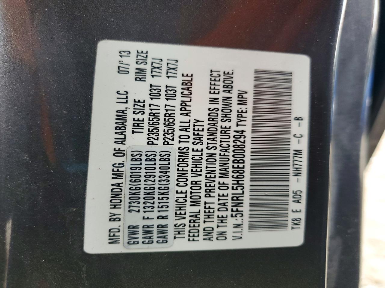 Honda Odyssey Exl