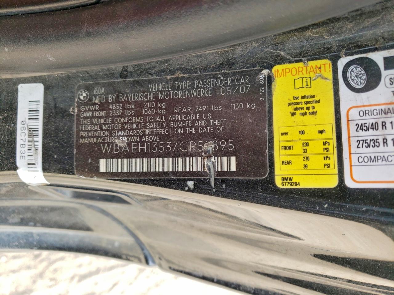 BMW 6 Series I
