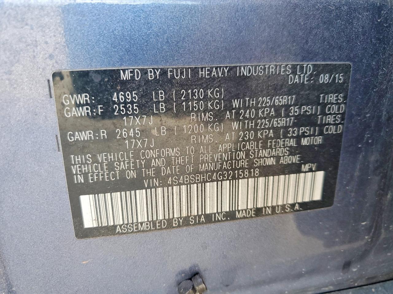 Subaru Outback 2.5i Premium