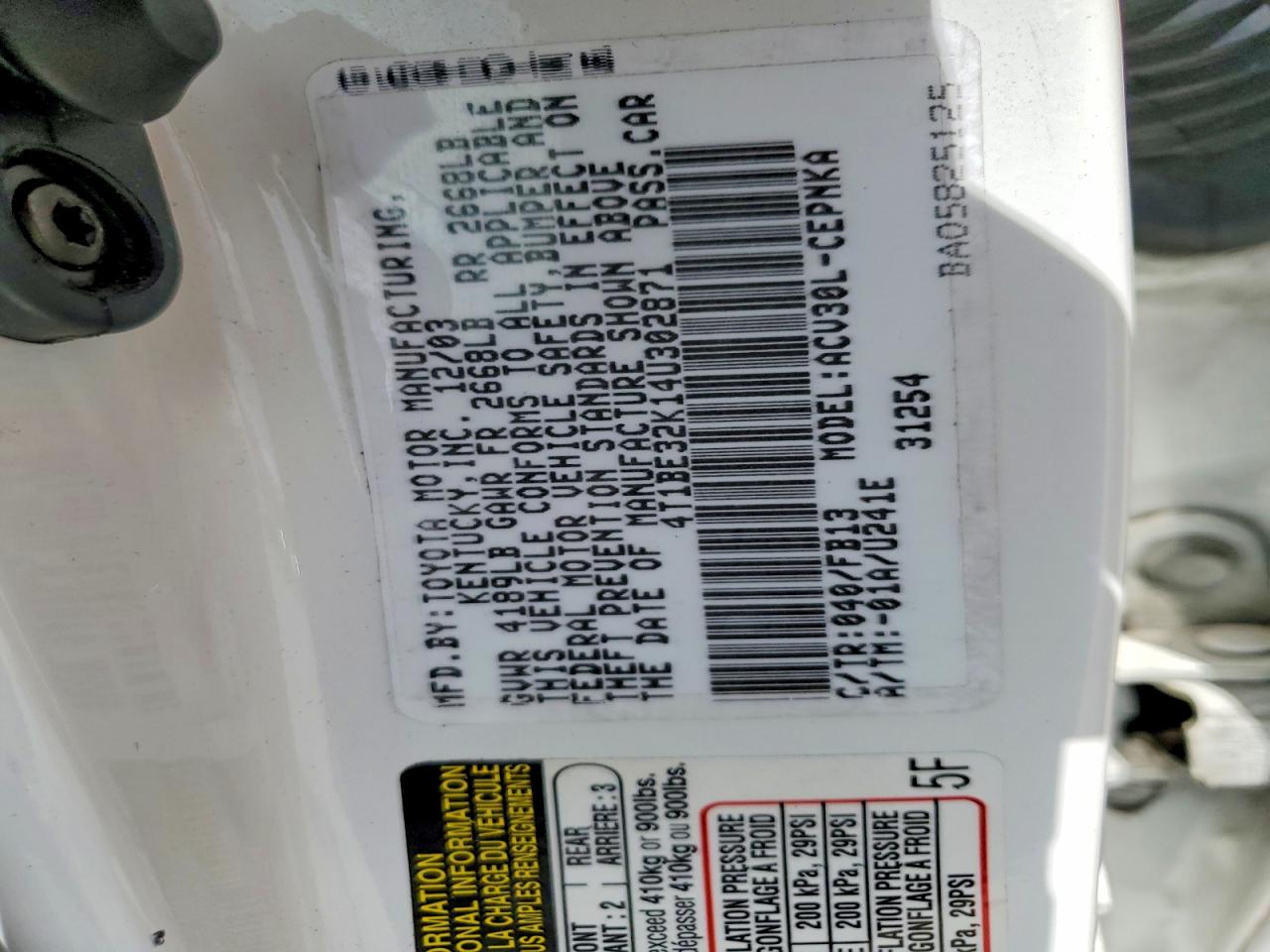 Toyota Camry Le