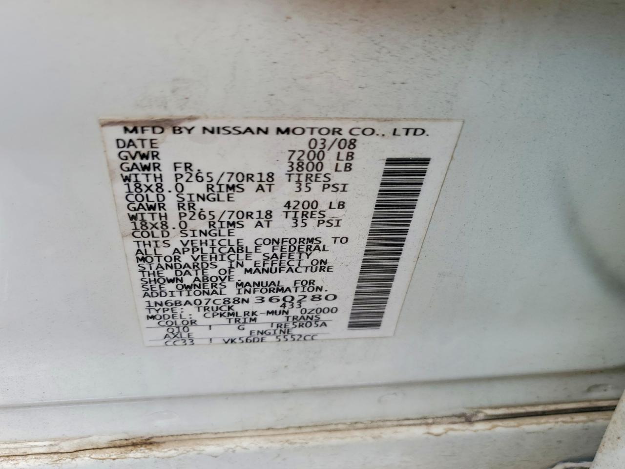Nissan Titan Xe Ffv