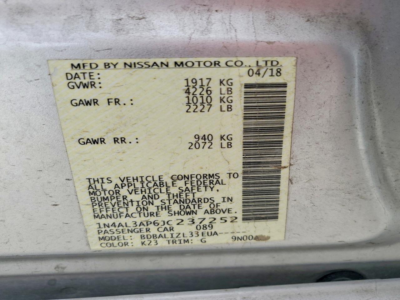 Nissan Altima 2.5 Sv