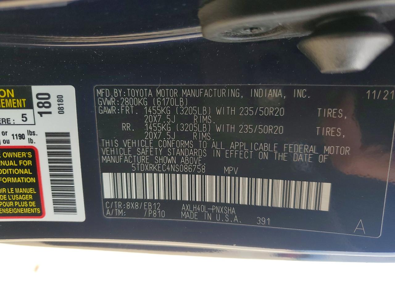 Toyota Sienna Xse