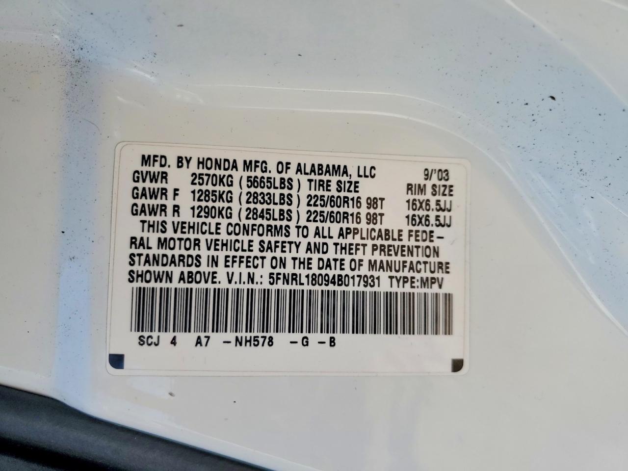 Honda Odyssey Exl