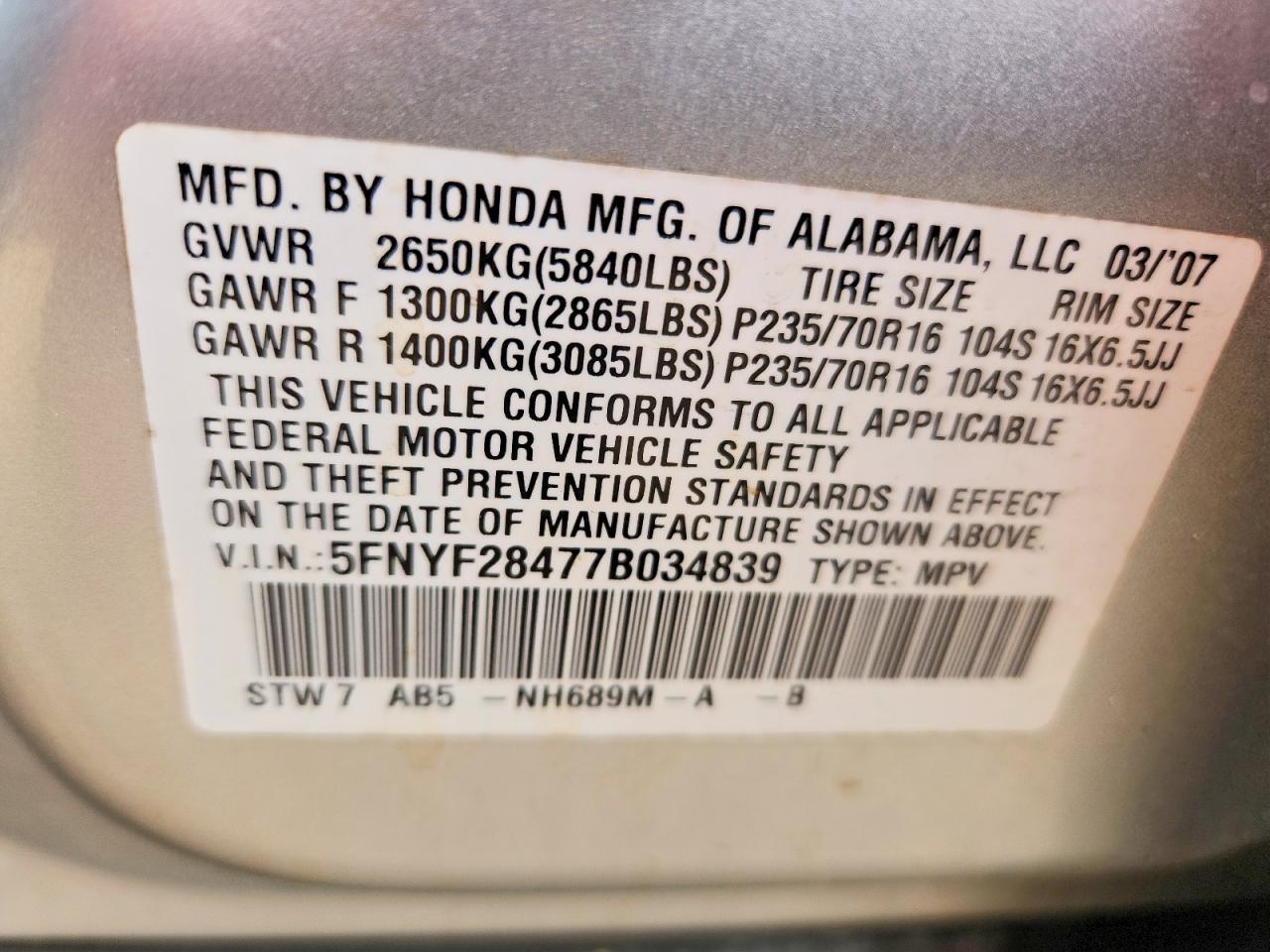 Honda Pilot Ex