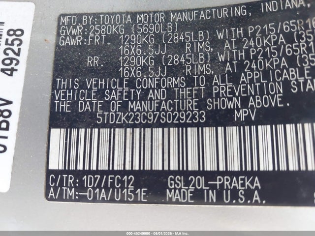 Toyota Sienna Le