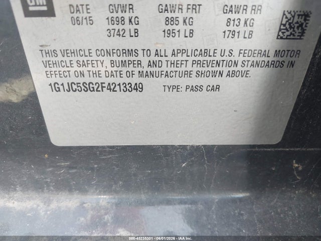 Chevrolet Sonic Lt Auto