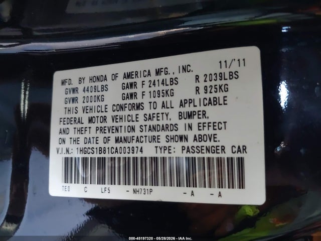 Honda Accord 2.4 Ex-l