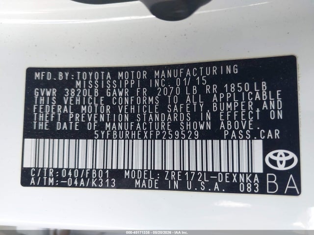 Toyota Corolla Le Plus