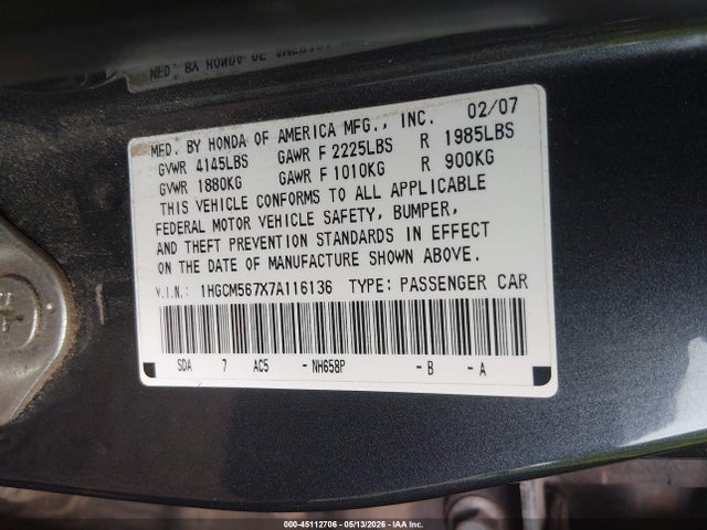 Honda Accord 2.4 Ex