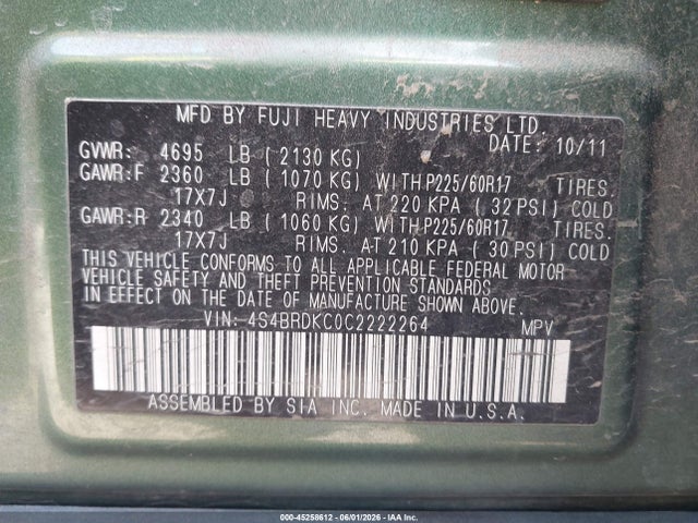 Subaru Outback 3.6r Limited