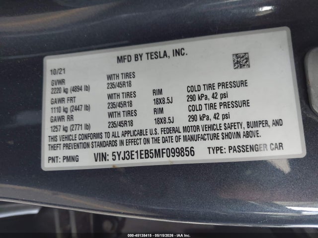 Tesla Model 3 Long Range Dual Motor All-wheel Drive