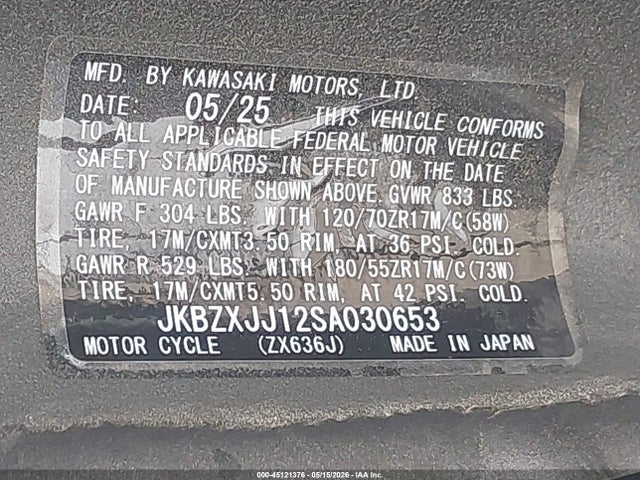 Kawasaki Zx636 K